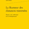La Rumeur Des Distances Traversées. Proust, Une Esthétique De La Surimpression
