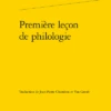 Première Leçon De Philologie
