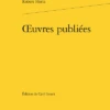 Œuvres Publiées