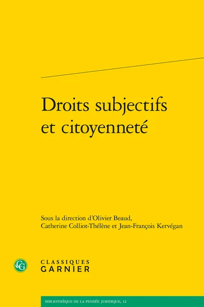 Droits Subjectifs Et Citoyenneté 1 Droits Subjectifs Et Citoyenneté