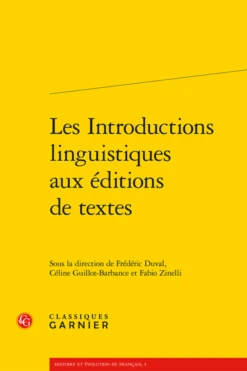 Les Introductions Linguistiques Aux éditions De Textes