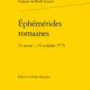 Éphémérides Romaines. 24 Mars – 24 Octobre 1775