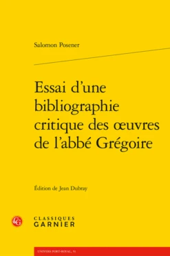 Essai D'une Bibliographie Critique Des œuvres De L'abbé Grégoire