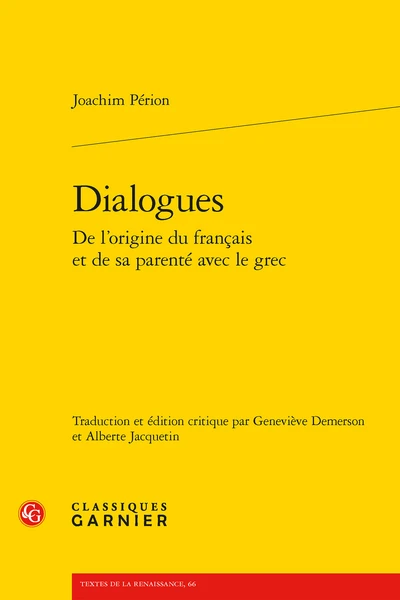 DialoguesDe L’origine Du Français Et De Sa Parenté Avec Le Grec 1 DialoguesDe L’origine Du Français Et De Sa Parenté Avec Le Grec