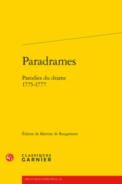 Paradrames. Parodies Du Drame. 1775-1777