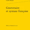 Grammaire Et Syntaxe Françoise