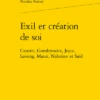 Exil Et Création De Soi. Canetti, Gombrowicz, Joyce, Lessing, Mann, Nabokov Et Saïd
