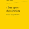 « Être Apte » Chez Spinoza. Histoire Et Significations